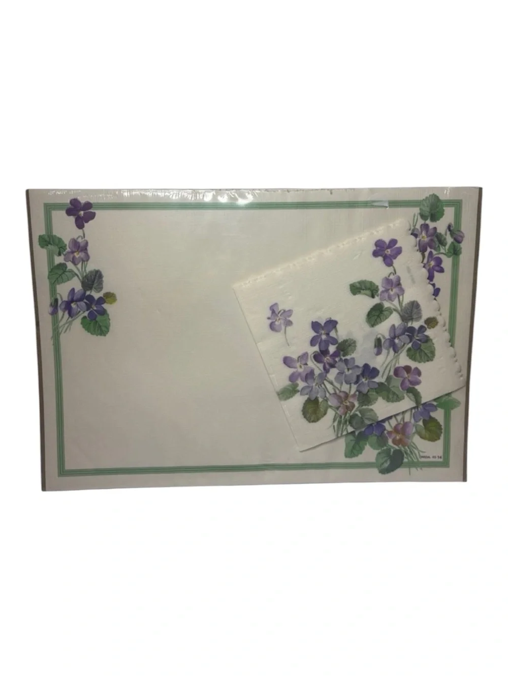 Vintage Wida Paper Placemat & Napkin Sets Violets
